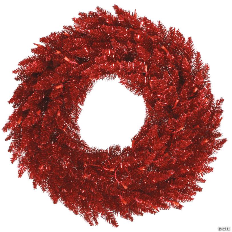 Vickerman 24" Tinsel Red Fir Wreath - Unlit
