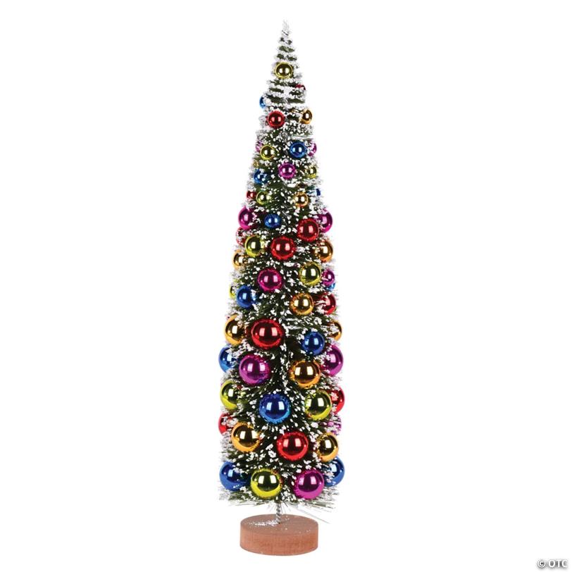 Vickerman 24" Vintage Tabletop Frosted Green Artificial Christmas Tree, Multi-colored Ornament