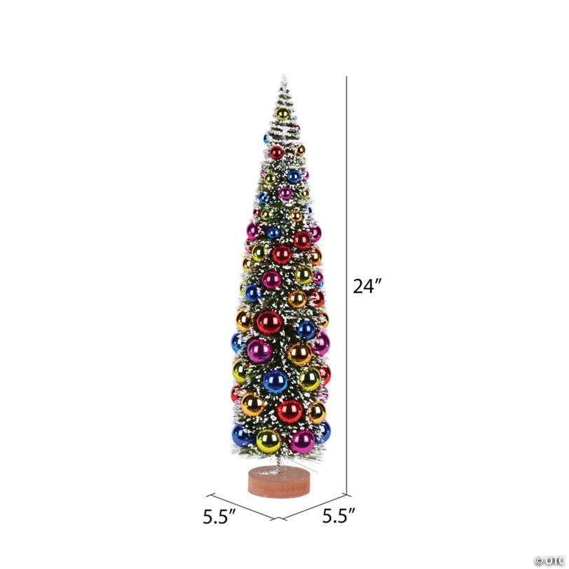 Vickerman 24" Vintage Tabletop Frosted Green Artificial Christmas Tree, Multi-colored Ornament