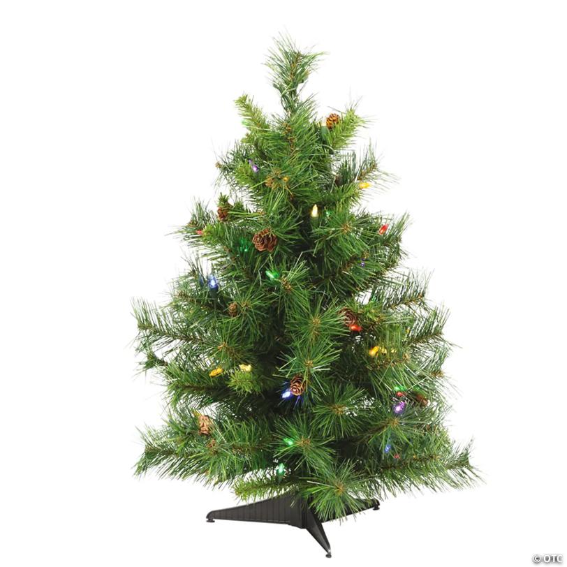Vickerman 2' Cheyenne Pine Christmas Tree with Multi-Colored LED Lights