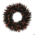 Vickerman 30" Black Fir Christmas Wreath with Orange LED Lights