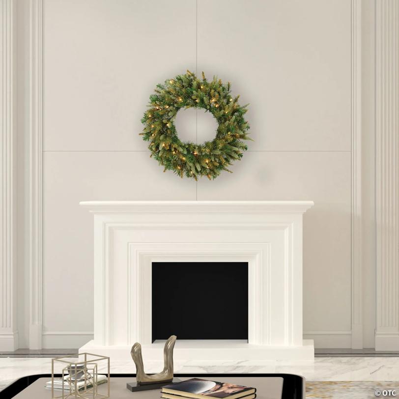 Vickerman 30" Cashmere Artificial Christmas Wreath, Warm White Dura-lit LED Lights