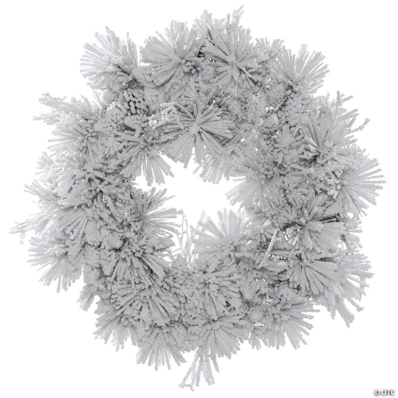 Vickerman 30" Flocked Alberta Christmas Wreath - Unlit