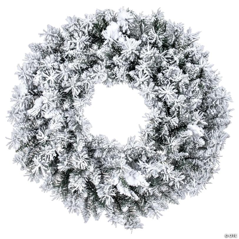Vickerman 30" Flocked Utica Fir Artificial Unlit Wreath with 170 Realistic Flocked PVC Tips