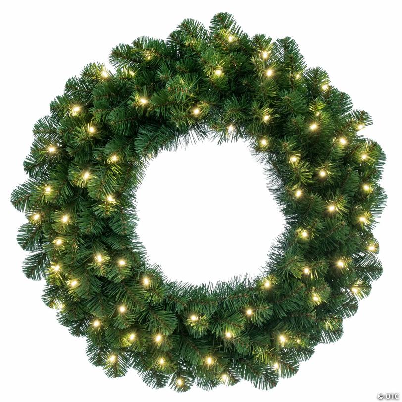 Vickerman 30" Oregon Fir Artificial Christmas Wreath, Warm White Single Mold LED Wide Angle Lights
