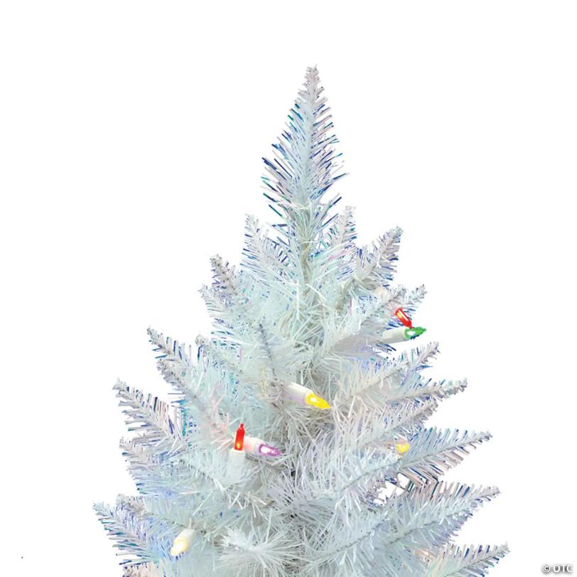 Vickerman 30" Sparkle White Spruce Pencil Christmas Tree with Multi-Colored LED Lights