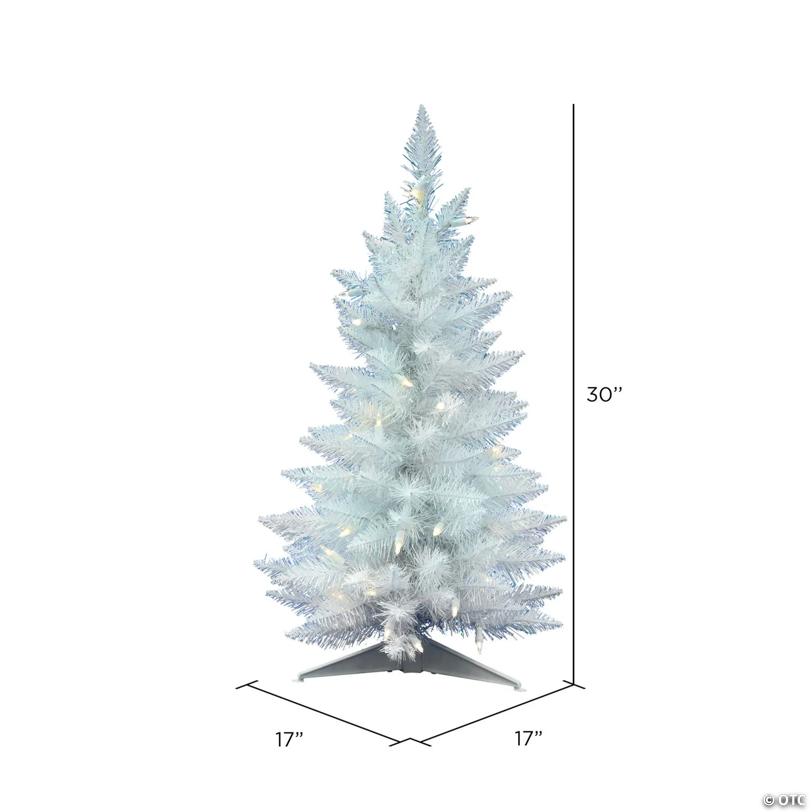 Vickerman 30" Sparkle White Spruce Pencil Christmas Tree with Warm White LED Lights