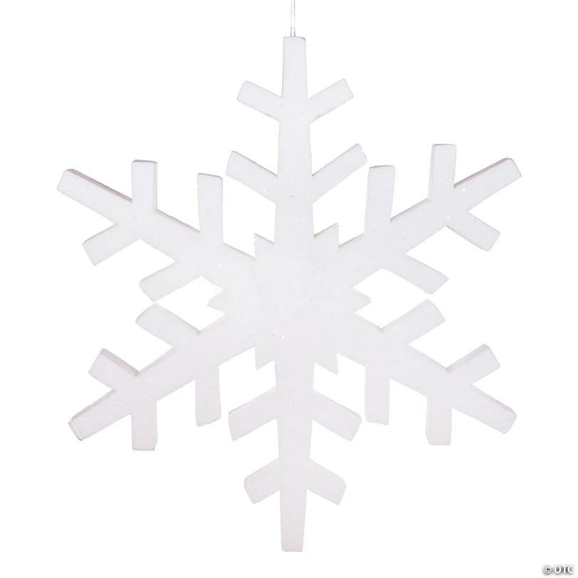 Vickerman 30" White Glitter Snowflake Christmas Ornament