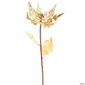 Vickerman 32" Champagne Glitter Poinsetta Artificial Christmas Spray. Includes 2 sprays per pack.