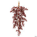 Vickerman 33" Burgundy Glitter Artificial Christmas Berry Door Swag, Unlit