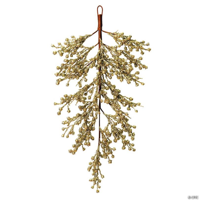 Vickerman 33" Champagne Glitter Artificial Christmas Berry Artificial Christmas Door Swag, Unlit