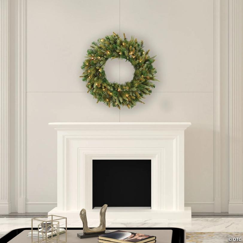 Vickerman 36" Cashmere Artificial Christmas Wreath, Warm White Dura-lit LED Lights