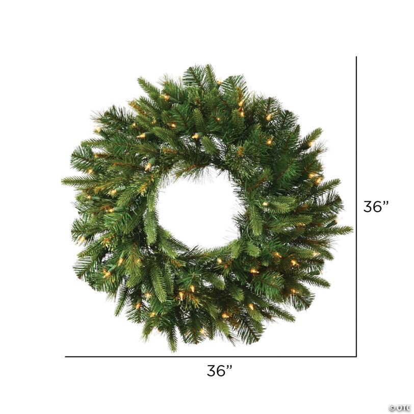 Vickerman 36" Cashmere Artificial Christmas Wreath, Warm White Dura-lit LED Lights
