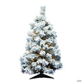 Vickerman 36" Flocked Alaskan Pine Christmas Tree with Warm White LED Lights