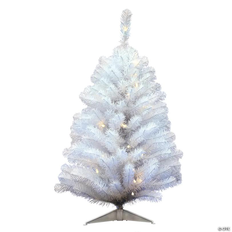 Vickerman 3' Crystal White Spruce Christmas Tree with Warm White LED Lights