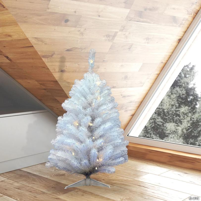 Vickerman 3' Crystal White Spruce Christmas Tree with Warm White LED Lights