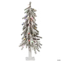 Vickerman 3' Flocked Alpine Christmas Tree with Multi-Colored LED Lights