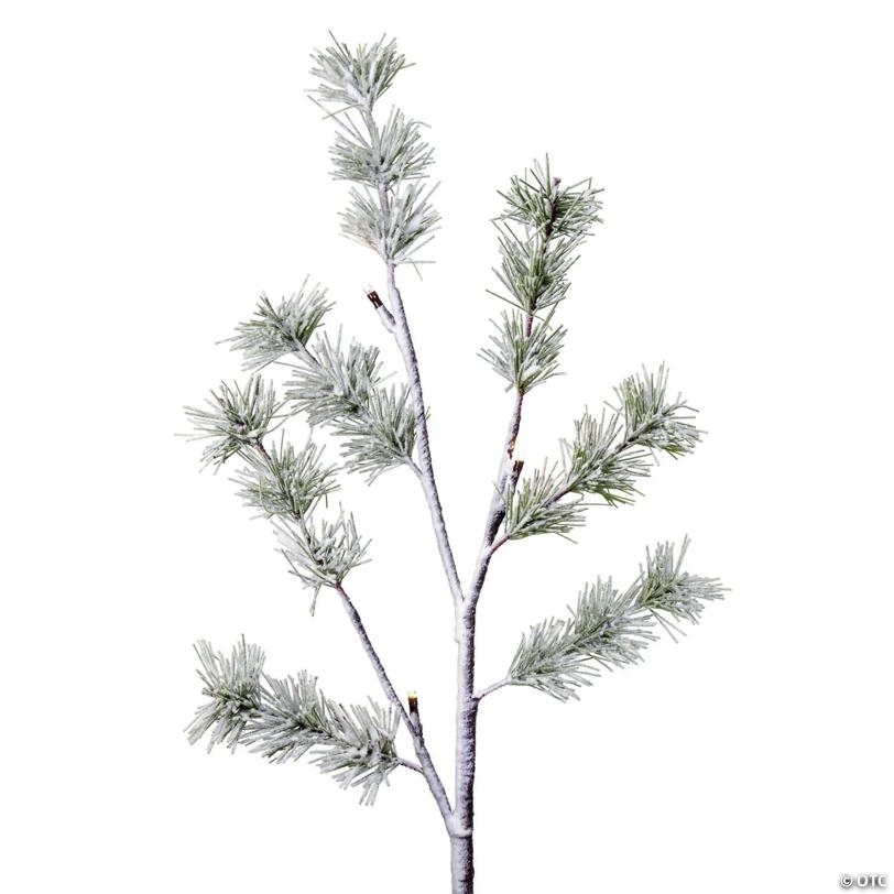 Vickerman 3' Green Frosted Mini Pine Twig Tree, Warm White 3mm Wide Angle LED lights.