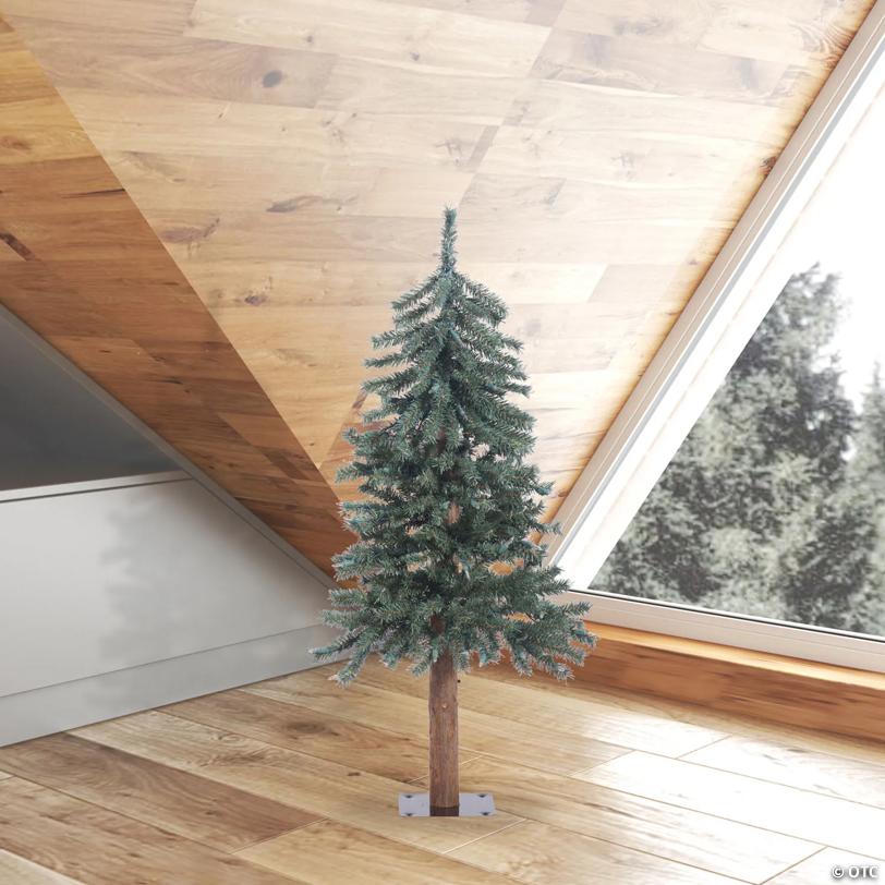Vickerman 3' Natural Bark Alpine Artificial Christmas Tree, Unlit