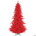 Vickerman 3' Red Fir Artificial Christmas Tree, Red Dura-lit LED Lights