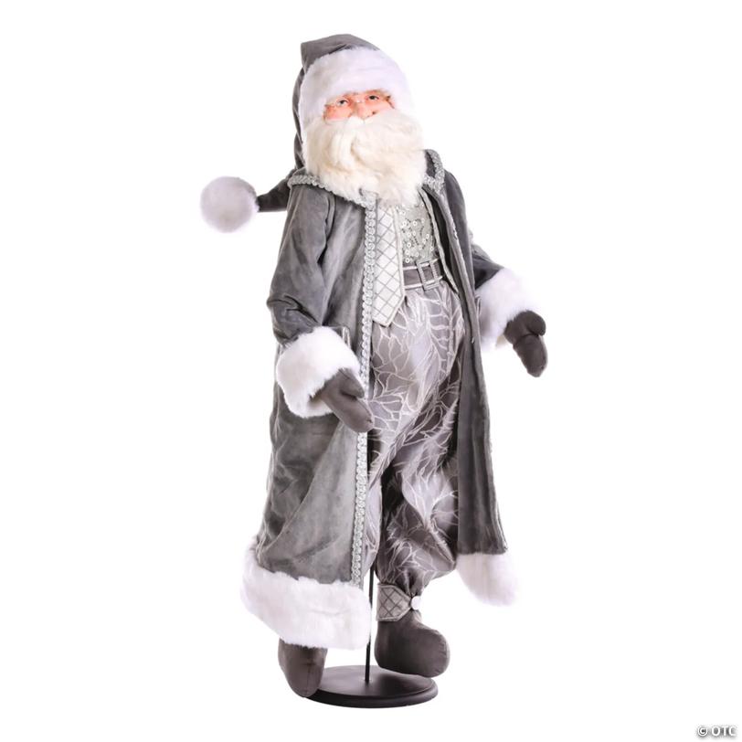Vickerman 3' Silver Santa Doll with Stand