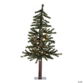 Vickerman 3' x 21" Natural Alpine Tree with Warm White Lights