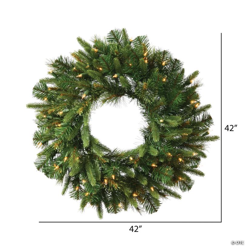 Vickerman 42" Cashmere Artificial Christmas Wreath, Warm White Dura-lit LED Lights