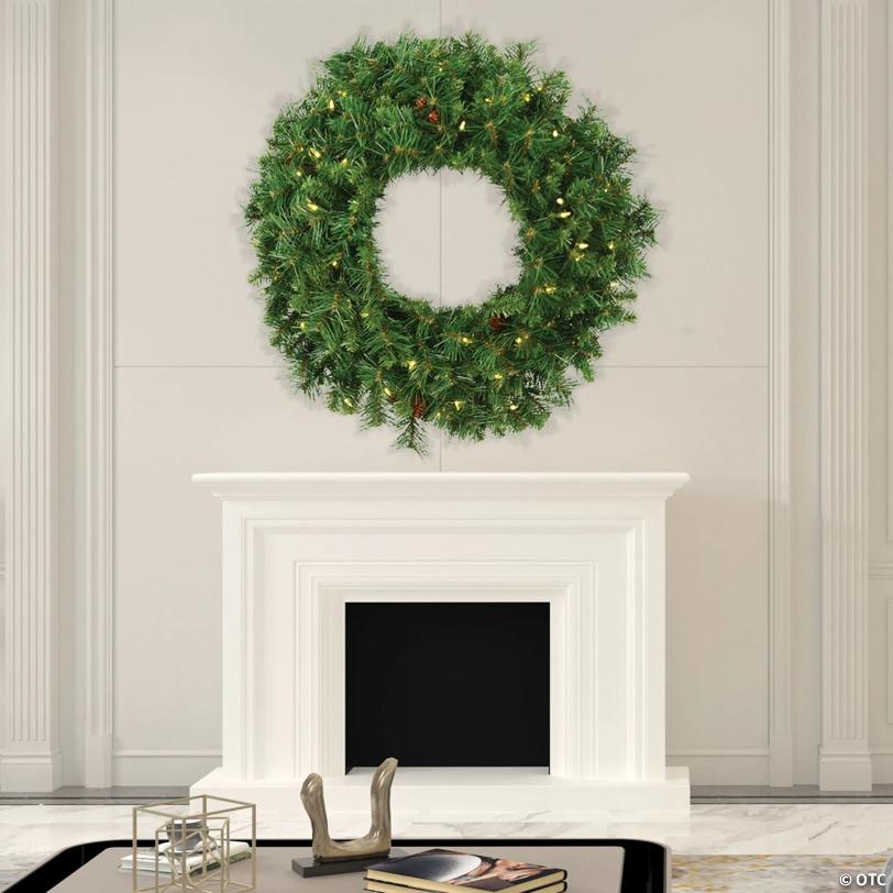 Vickerman 42" Cheyenne Pine Artificial Christmas Wreath, Warm White LED Lights