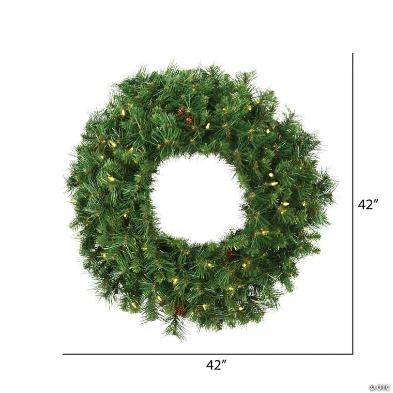 Vickerman 42" Cheyenne Pine Artificial Christmas Wreath, Warm White LED Lights