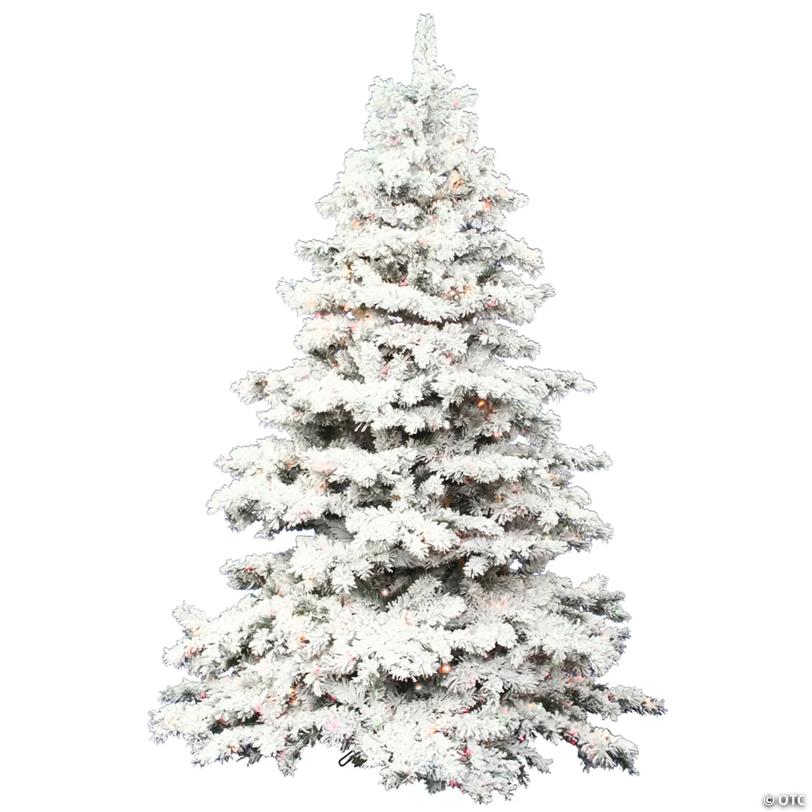 Vickerman 4.5' Flocked Alaskan Pine Christmas Tree with LED Lights