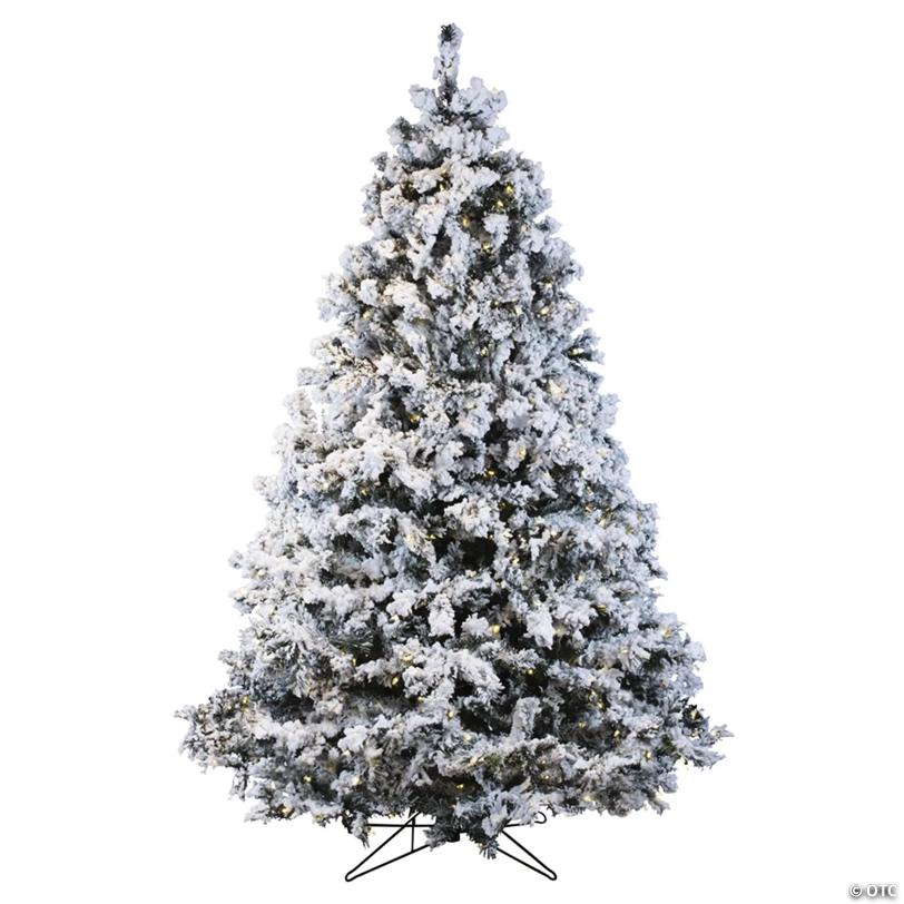 Vickerman 4.5' Flocked Alaskan Pine Christmas Tree with Warm White Lights