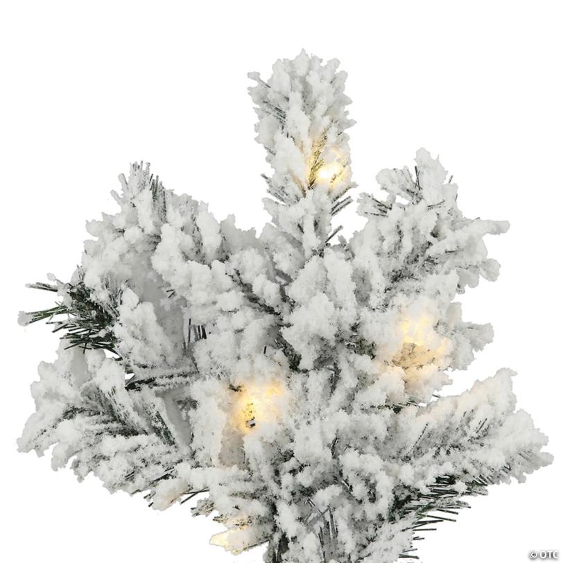 Vickerman 4.5' Flocked Alaskan Pine Christmas Tree with Warm White Lights