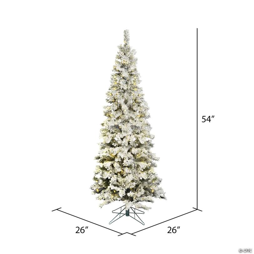 Vickerman 4.5' Flocked Pacific Pencil Artificial Christmas Tree, Unlit