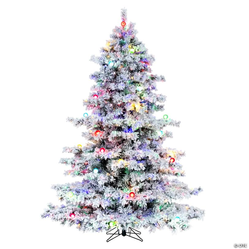 Vickerman 4.5' x 44" Flocked Alaskan Artificial Pre-Lit Christmas Tree