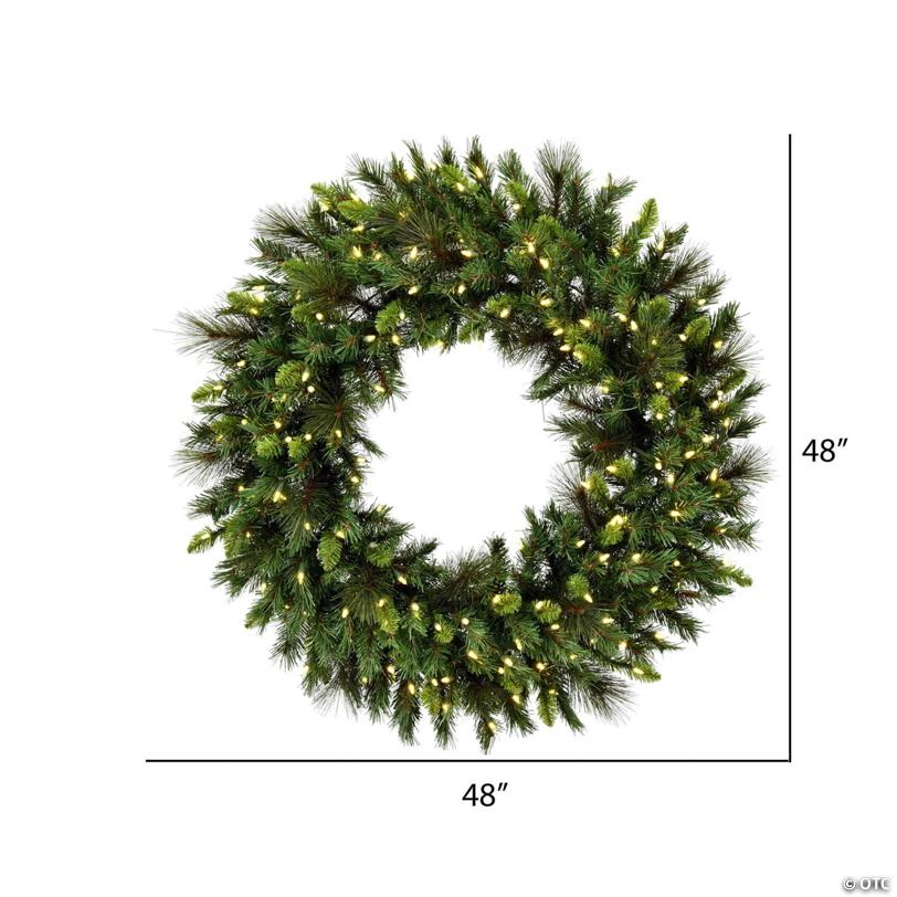 Vickerman 48" Bangor Mixed Pine Artificial Christmas Wreath, Warm White Dura-lit LED Mini Lights
