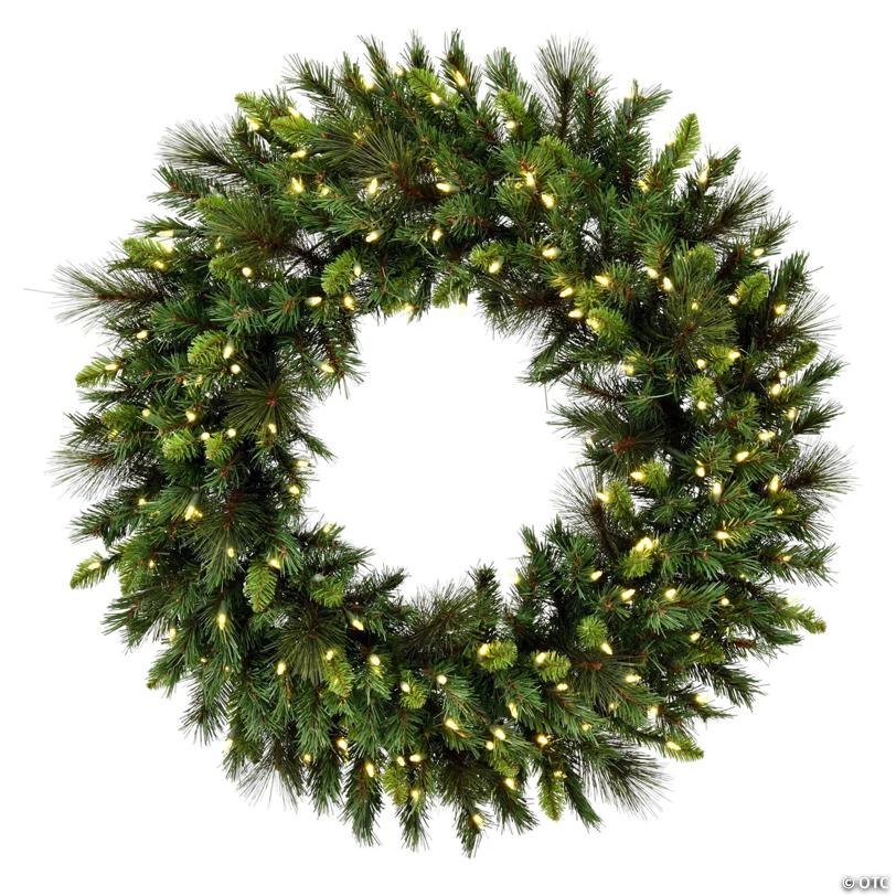 Vickerman 48" Bangor Mixed Pine Artificial Christmas Wreath, Warm White Dura-lit LED Mini Lights