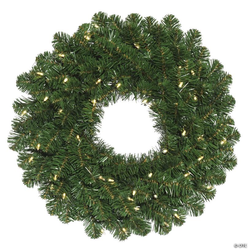 Vickerman 48" Oregon Fir Artificial Christmas Wreath, Warm White Single Mold LED Wide Angle Lights