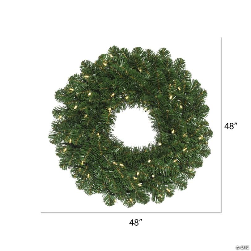 Vickerman 48" Oregon Fir Artificial Christmas Wreath, Warm White Single Mold LED Wide Angle Lights