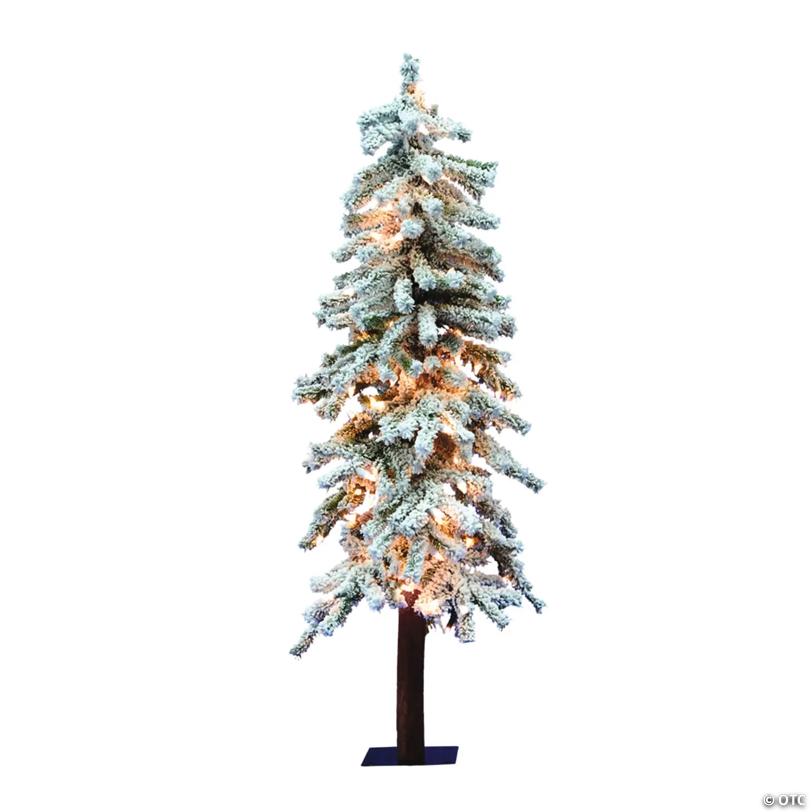 Vickerman 4' Flocked Alpine Christmas Tree with Clear Lights