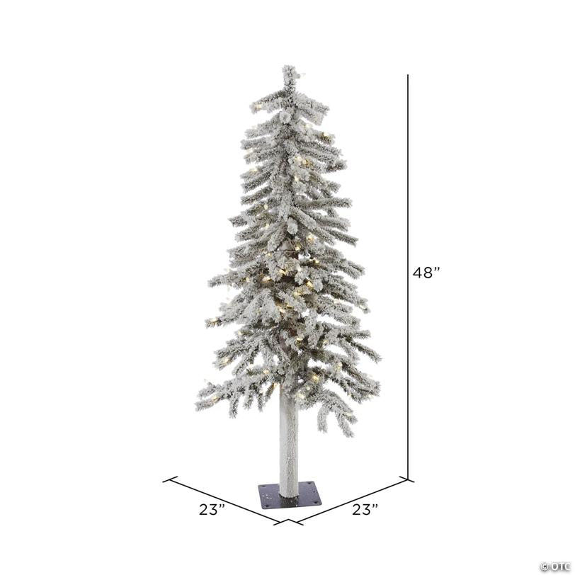 Vickerman 4' Flocked Alpine Christmas Tree with LED Lights