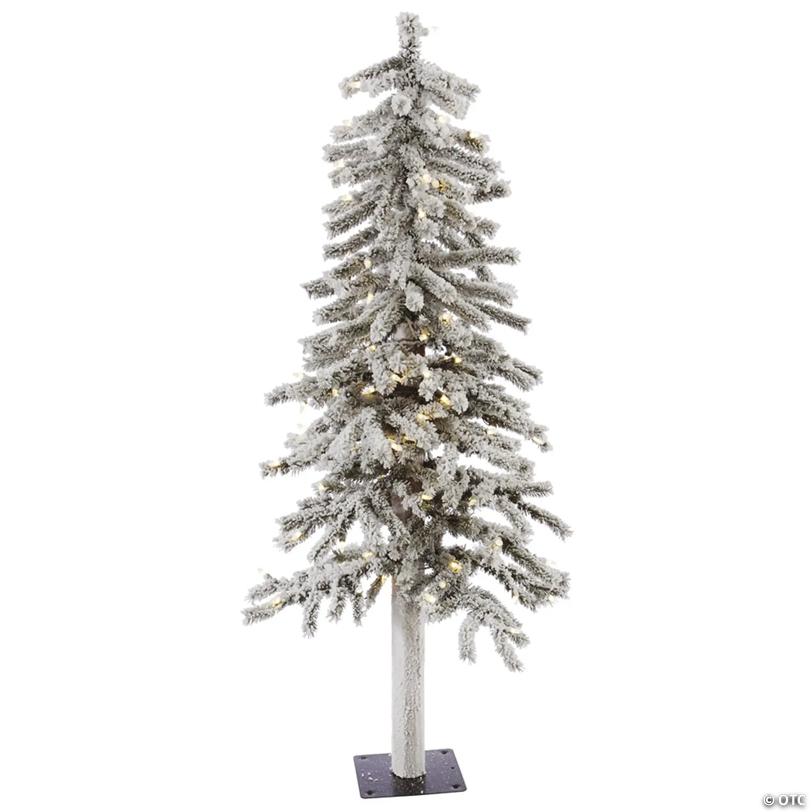 Vickerman 4' Flocked Alpine Christmas Tree with LED Lights