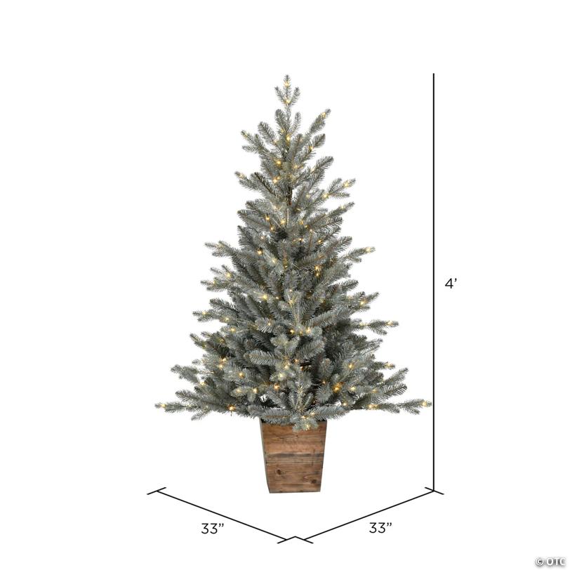 Vickerman 4' x 33" Gooding Potted Pine Tree, Warm White LED Mini Lights