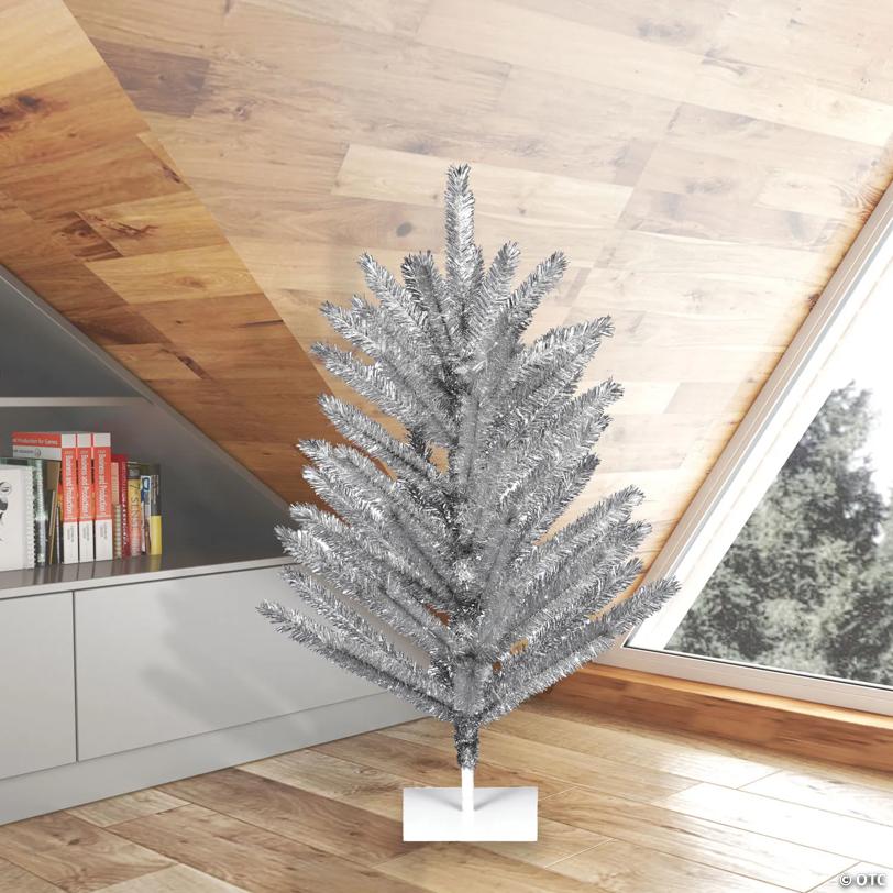 Vickerman 4' x 35" Vintage Aluminum Artificial Christmas Tree, Unlit