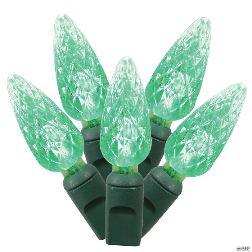 Vickerman 50 Green C6 LED Light on Green Wire, 25' Light Strand