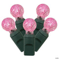 Vickerman 50 Pink G12 LED Light on Green Wire, 25' Light Strand