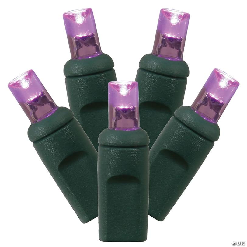 Vickerman 50 Purple Twinkle Wide Angle LED Light on Green Wire, 25' Light Strand
