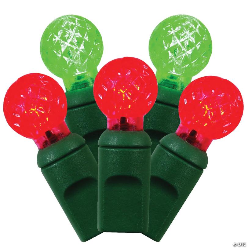 Vickerman 50 Red-Green G12 LED Light on Green Wire, 25' Light Strand