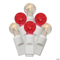 Vickerman 50 Red-Warm White G12 LED Light on White Wire, 25' Light Strand