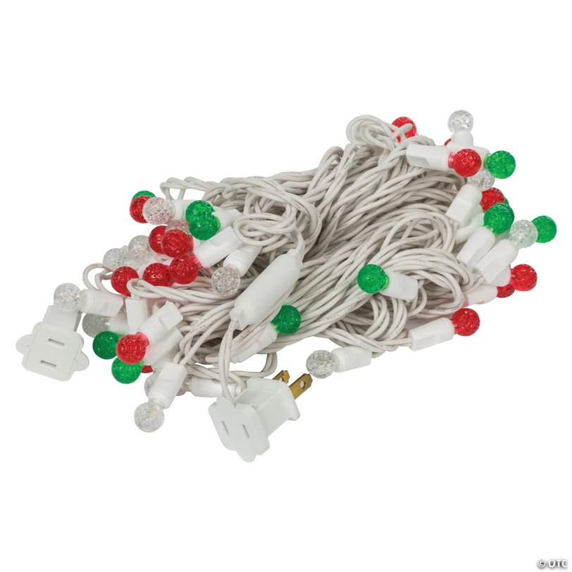 Vickerman 50 Red-White-Green G12 LED Light on White Wire, 25' Light Strand