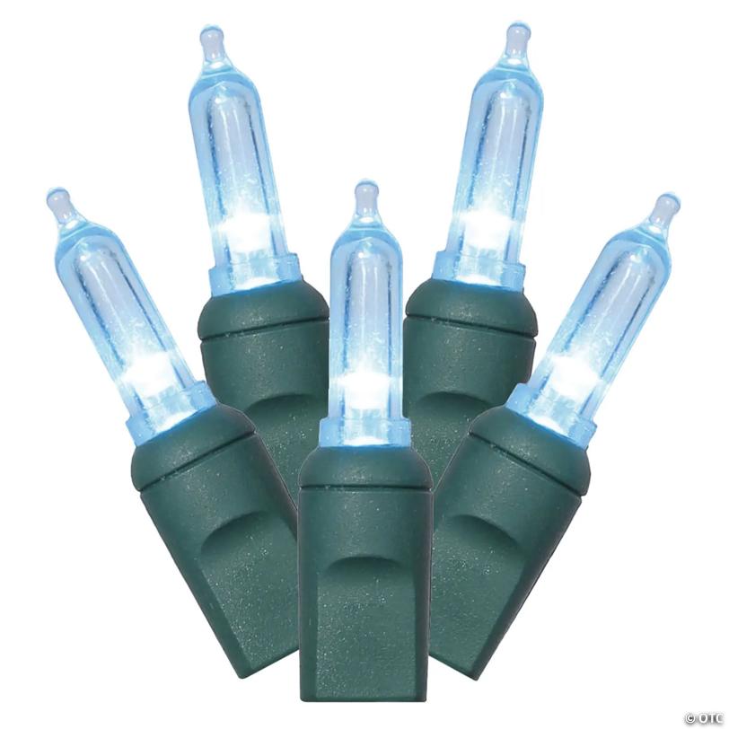 Vickerman 50 Teal Italian LED Light on Green Wire, 25' Light Strand